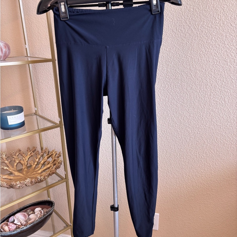 Balance Collection Navy High Rise Leggings Women’s M Coolmax Ankle‎ Criss Cross